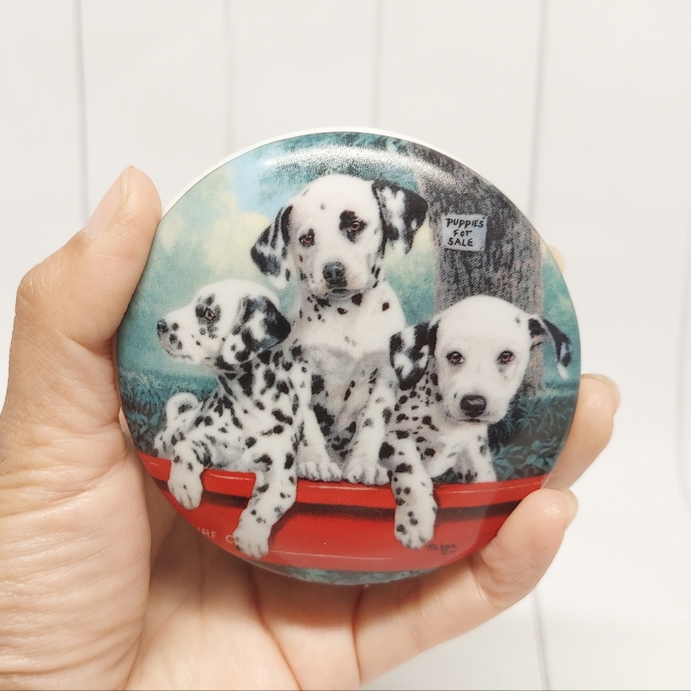 Vintage Princeton Gallery Dalmation Round Music Box